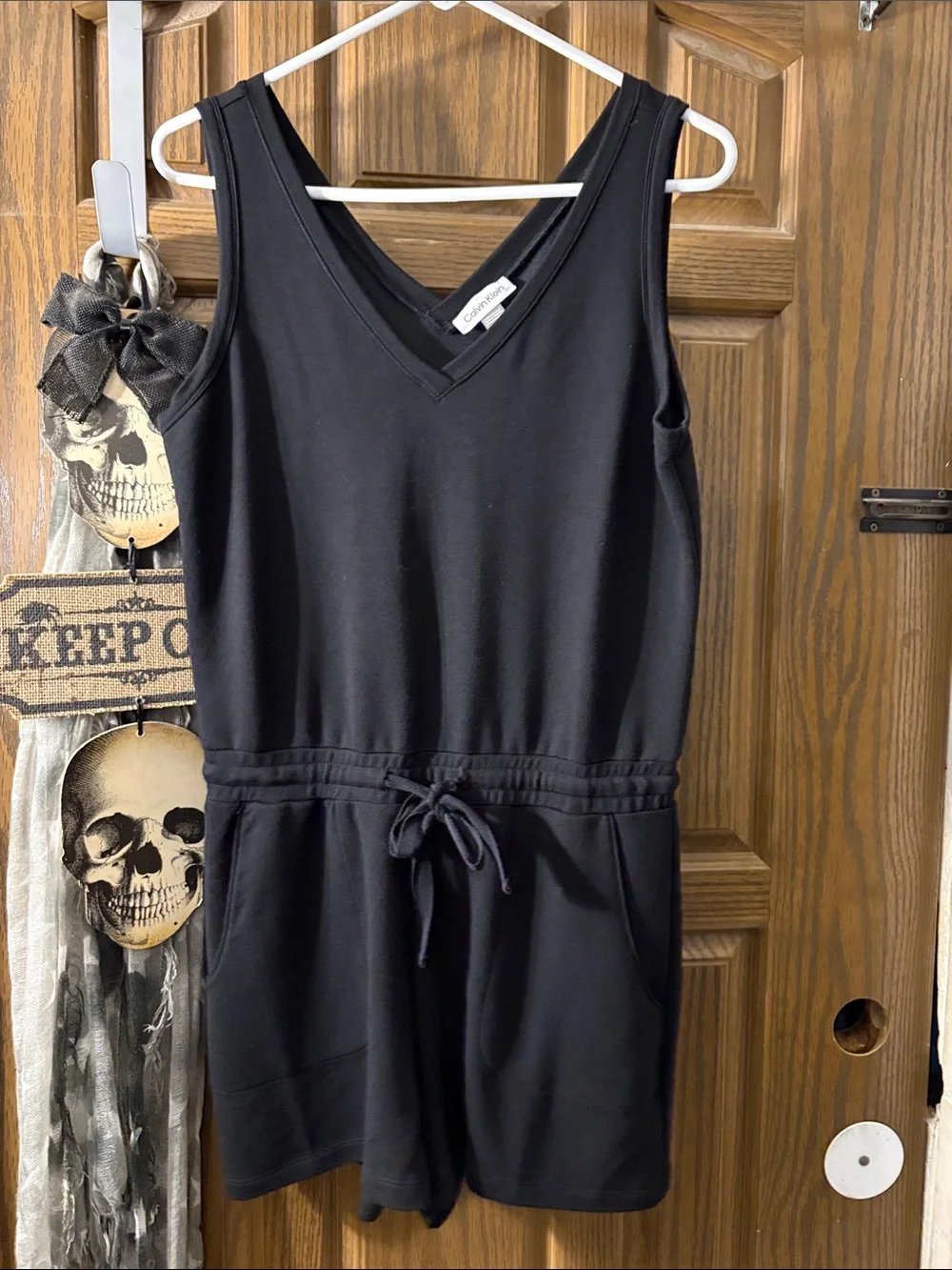 Calvin Klein Black Sleeveless V-Neck Romper